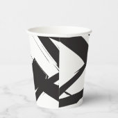 白黒抽象芸術モダンアートライン装飾 紙コップ (右)