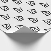 白黒抽象芸術モダンレトロ三角形 ラッピングペーパー (角)