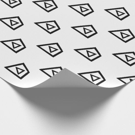 白黒抽象芸術モダンレトロ三角形 ラッピングペーパー (角)