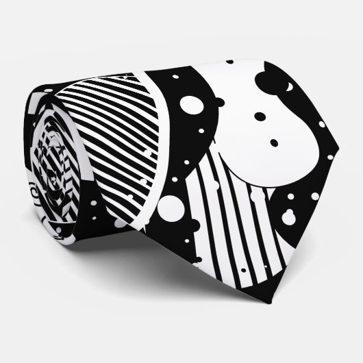 白黒抽象芸術モダン幾何学芸術 ネクタイ (ロール)