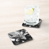白黒抽象芸術モダン形 コースター (右側)
