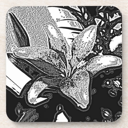 白黒抽象芸術モダン形 コースター (正面)