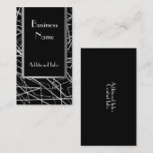白黒抽象芸術ライン名刺2 名刺 (正面/裏面)