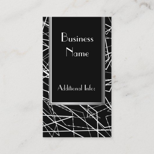 白黒抽象芸術ライン名刺2 名刺 (正面)