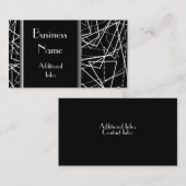 白黒抽象芸術ライン名刺 名刺 (正面/裏面)