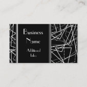 白黒抽象芸術ライン名刺 名刺 (正面)