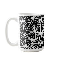 白黒抽象芸術三角形Lino Cut