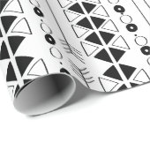 白黒抽象芸術円の三角形パターン ラッピングペーパー (ロールコーナー)