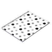 白黒抽象芸術円パターンノートブック ノートブック (左側)