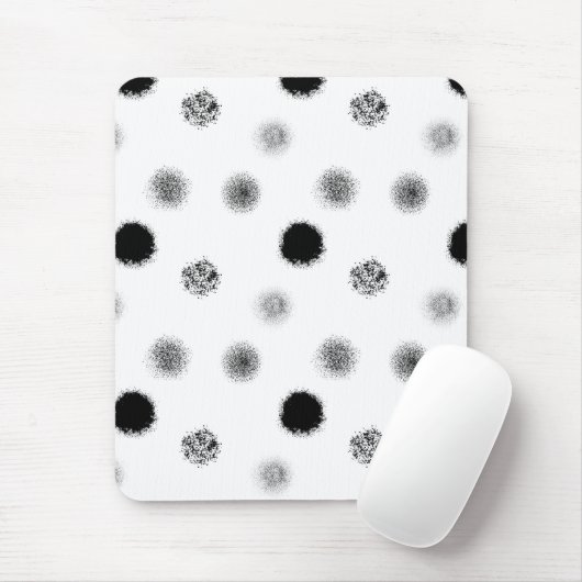 白黒抽象芸術円パターンマウスパッド マウスパッド (マウス)