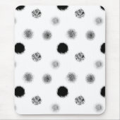 白黒抽象芸術円パターンマウスパッド マウスパッド (正面)