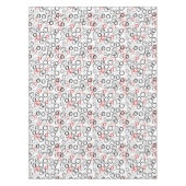 白黒抽象芸術円パターン テーブルクロス (正面)