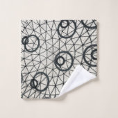 白黒抽象芸術円パターン バスタオルセット (ウォッシュタオル)