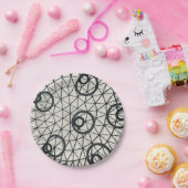 白黒抽象芸術円パターン ペーパープレート (パーティー)