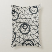 白黒抽象芸術円 アクセントクッション (正面(垂直))