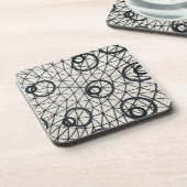 白黒抽象芸術円 コースター (左側)
