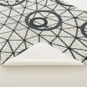 白黒抽象芸術円 シェルパブランケット (3/4)