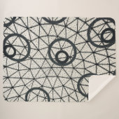 白黒抽象芸術円 シェルパブランケット (正面(横))