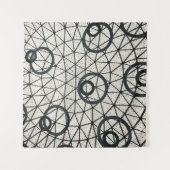 白黒抽象芸術円 タペストリー (正面)