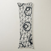 白黒抽象芸術円 ボディピロー (正面縦)