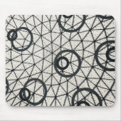 白黒抽象芸術円 マウスパッド (正面)
