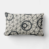 白黒抽象芸術円 ランバークッション (正面)