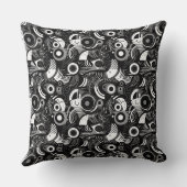 白黒抽象芸術図形パターン クッション (裏面)