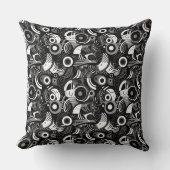 白黒抽象芸術図形パターン クッション (正面)