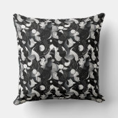 白黒抽象芸術図形パターン クッション (裏面)