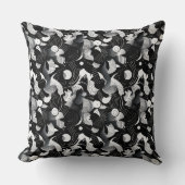 白黒抽象芸術図形パターン クッション (正面)