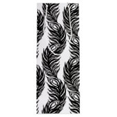 白黒抽象芸術孔雀の羽毛パターン ワインギフトバッグ (裏面)