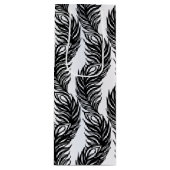 白黒抽象芸術孔雀の羽毛パターン ワインギフトバッグ (正面)