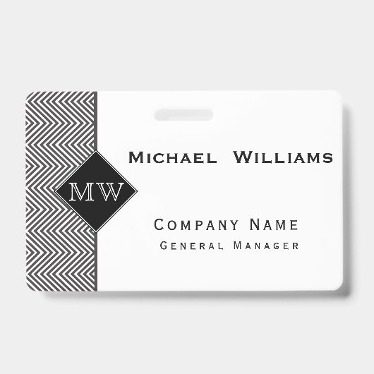 白黒抽象芸術山形モノグラム バッジ (表面)