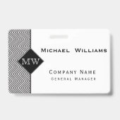 白黒抽象芸術山形モノグラム バッジ (裏面)