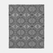 白黒抽象芸術幾何パタモダンーン フリースブランケット (正面)