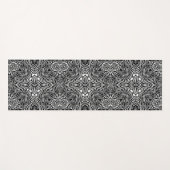 白黒抽象芸術幾何パタモダンーン ヨガマット (正面(横))