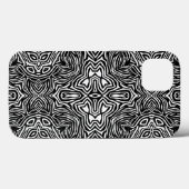 白黒抽象芸術幾何パタモダンーン Case-Mate iPhoneケース (裏面 (横))