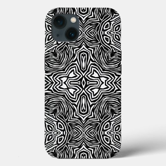 白黒抽象芸術幾何パタモダンーン Case-Mate iPhoneケース (裏面)