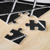 白黒抽象芸術幾何学写真 ジグソーパズル (側面)