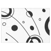 白黒抽象芸術幾何学模様 テーブルクロス (正面(横))