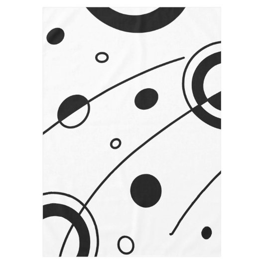 白黒抽象芸術幾何学模様 テーブルクロス (正面)