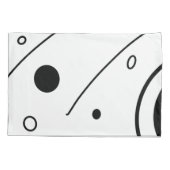 白黒抽象芸術幾何学模様 枕カバー (裏面-左)