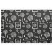 白黒抽象芸術幾何形状パターン ファブリック (ヤード)