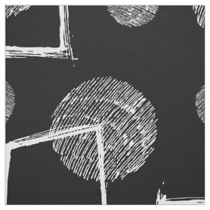 白黒抽象芸術幾何形状パターン ファブリック