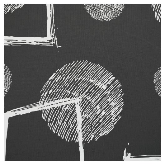 白黒抽象芸術幾何形状パターン ファブリック (見本)