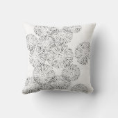 白黒抽象芸術春の花 クッション (裏面)