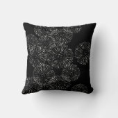 白黒抽象芸術春の花 クッション (裏面)