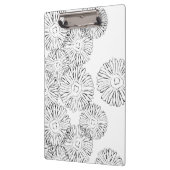 白黒抽象芸術春の花 クリップボード (左)