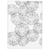 白黒抽象芸術春の花 クリップボード (裏面)