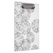 白黒抽象芸術春の花 クリップボード (右)